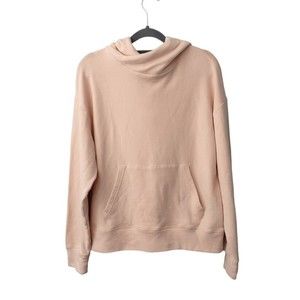 Vince Crossover Collar Hooded Sweatshirt Peach Hoodie Womens Small Activewear